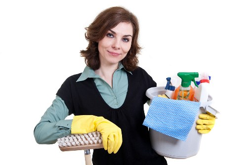 Professional cleaners servicing a retail premises in Islington